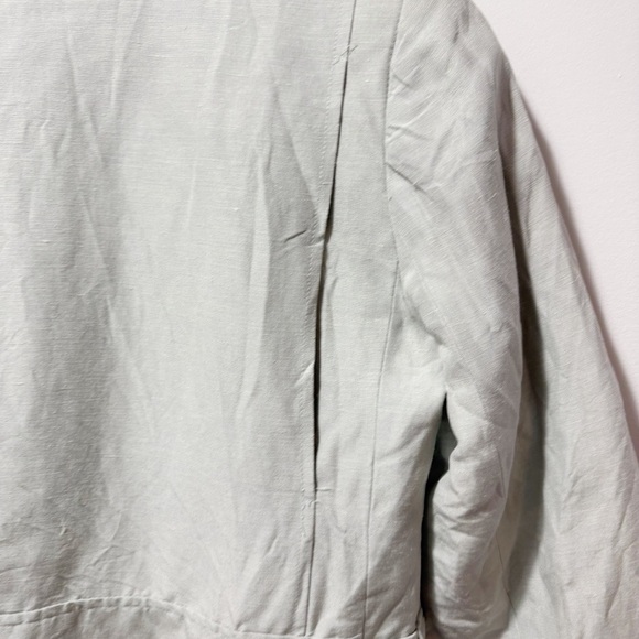 Classiques Entier Silk and Linen Jacket Size XS Sage Green Zip Up Quiet Luxury - Picture 12 of 15
